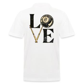 Pool Billard Billardtisch "LOVE" Sprüche Snooker - Männer Poloshirt - Weiß - Hinten - Kai (181cm)
