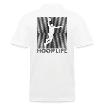 Basketballer Basketball-spieler "HOOP-LIFE" - Männer Poloshirt - Weiß - Hinten - Kai (181cm)