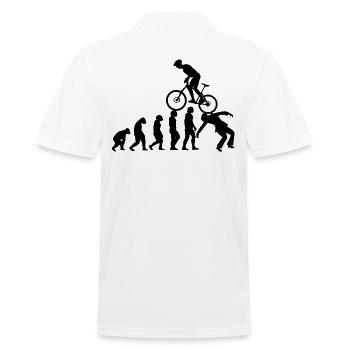 Evolution MTB Mountain Biking Bike Mountainbike - Männer Poloshirt - Weiß - Hinten - Kai (181cm)