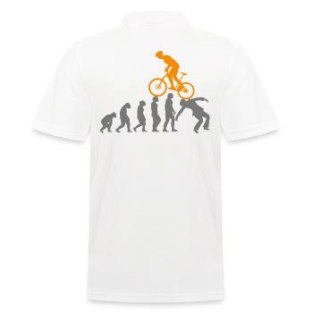 Evolution MTB Mountainbike Mountain Biking Bike - Männer Poloshirt - Weiß - Hinten - Kai (181cm)