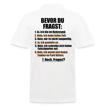 Funny pensioner retirement pension pension gifts - Men's Polo Shirt - white - Back - Kai (181cm)