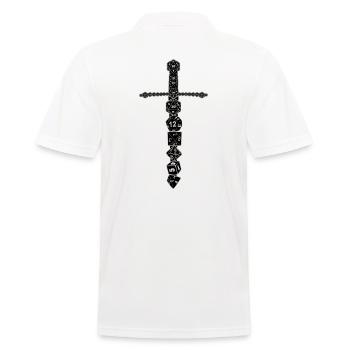 RPG D20 Cube Dice cube magie épée noire - Polo Homme - blanc - Dos - Kai (181cm)