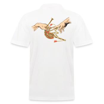 Bagpipes Music Bagpiper Scotland - Men's Polo Shirt - white - Back - Kai (181cm)