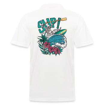 SUP Surfer Stand Up Paddle Surfing Skeleton Wave - Men's Polo Shirt - white - Back - Kai (181cm)