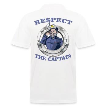 Segeln Segel Segler Schiff Yacht KAPITÄN Segelboot - Männer Poloshirt - Weiß - Hinten - Kai (181cm)