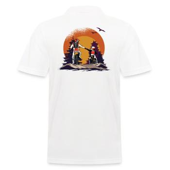 Moto motocross sport automobile motocross tout-terrain - Polo Homme - blanc - Dos - Kai (181cm)
