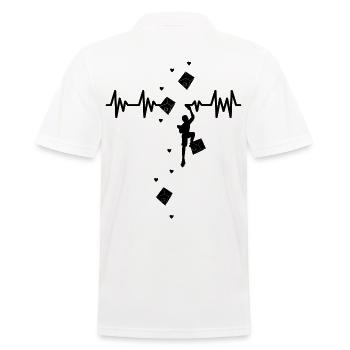 Climbing bouldering mountaineering cardiogram - Men's Polo Shirt - white - Back - Kai (181cm)