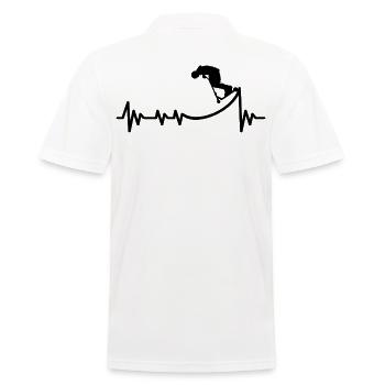 Tretroller Stuntscooter Herzschlag Stuntroller - Männer Poloshirt - Weiß - Hinten - Kai (181cm)
