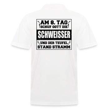 GOTT SCHUF DEN SCHWEISSER schweissen Baustellen - Männer Poloshirt - Weiß - Hinten - Kai (181cm)