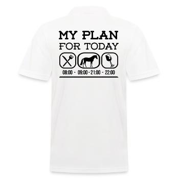 My plan for today Horse Wine Horse Riding - Men's Polo Shirt - white - Back - Kai (181cm)