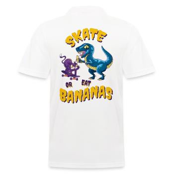 Skateboard Skater Skater Ramp Dinosaur Cat - Men's Polo Shirt - white - Back - Kai (181cm)