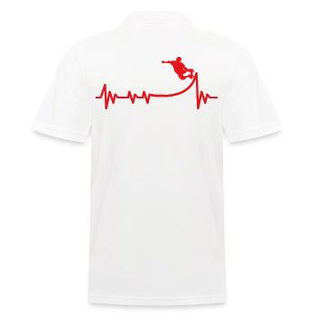 Skateboards Skater Deck Skating Heartbeat - Men's Polo Shirt - white - Back - Kai (181cm)