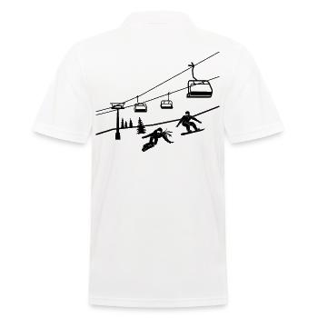 Snowboard Snowboarding Ski Lift Snowboarder - Men's Polo Shirt - white - Back - Kai (181cm)