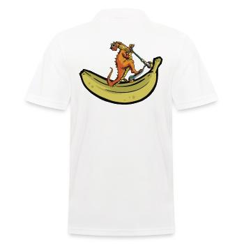Scooter Dinosaur Skater Ramp Scooter - Men's Polo Shirt - white - Back - Kai (181cm)