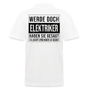 Elektriker Geburtstag Arbeit witzige Handwerker - Männer Poloshirt - Weiß - Hinten - Kai (181cm)