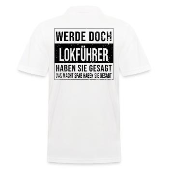 Eisenbahner Geburtstag Arbeit witzige Lokführer - Männer Poloshirt - Weiß - Hinten - Kai (181cm)