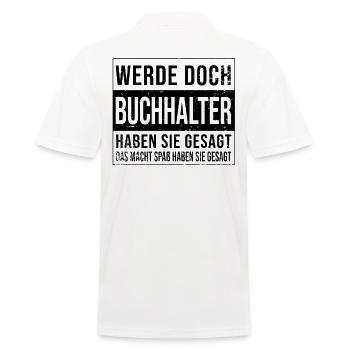 Buchhaltung Geburtstag Arbeit witzige Buchhalter - Männer Poloshirt - Weiß - Hinten - Kai (181cm)