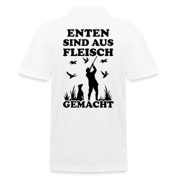 Jäger Vogeljäger Wild-Gänse Enten-Jagd Entenjäger - Männer Poloshirt - Weiß - Hinten - Kai (181cm)