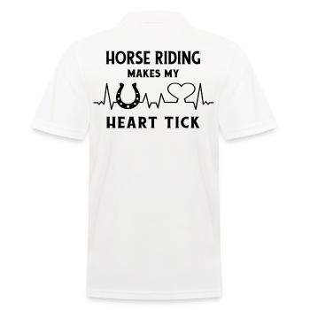 Cheval Fer à cheval Équitation Cavalier Heartbeat Chevaux - Polo Homme - blanc - Dos - Kai (181cm)