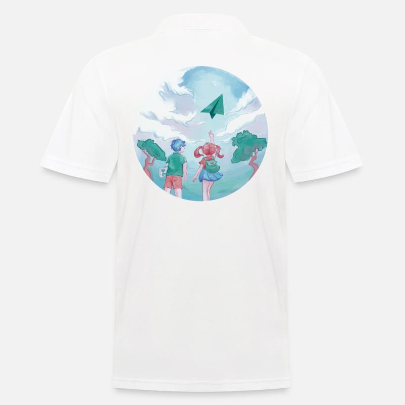 Papier-Flugzeug-Pilot Lehrer-Schulkinder - Männer Poloshirt - Weiß