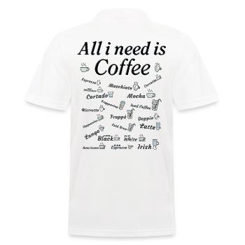Collection de café Buveur de café Amateurs de café - Polo Homme - blanc - Dos - Kai (181cm)