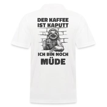 Kaffeetrinker Morgenmuffel Kaffeeliebhaber - Männer Poloshirt - Weiß - Hinten - Kai (181cm)