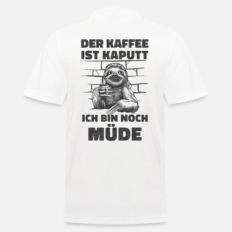 Kaffeetrinker Morgenmuffel Kaffeeliebhaber - Männer Poloshirt - Weiß