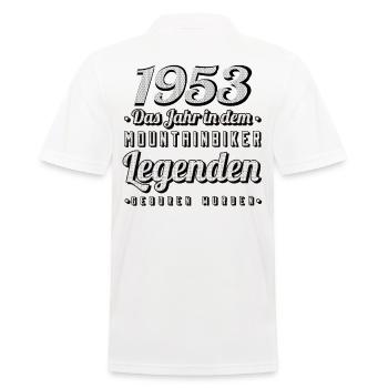 MTB-Mountainbiker 1953 Jahrgang Geburtstag MTB - Männer Poloshirt - Weiß - Hinten - Kai (181cm)