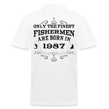 Pêcheur né en 1987 anniversaire - Polo Homme - blanc - Dos - Kai (181cm)