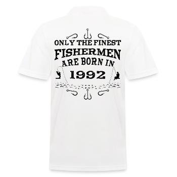 Angler Jahrgang 1992 Geburtstag geboren - Männer Poloshirt - Weiß - Hinten - Kai (181cm)