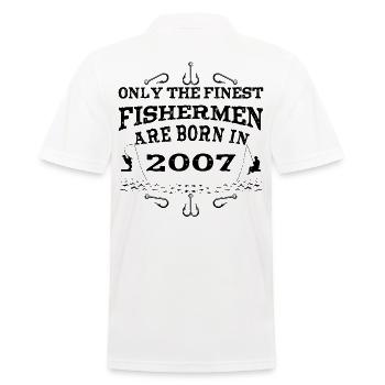 Angler Jahrgang 2007 Geburtstag geboren - Männer Poloshirt - Weiß - Hinten - Kai (181cm)