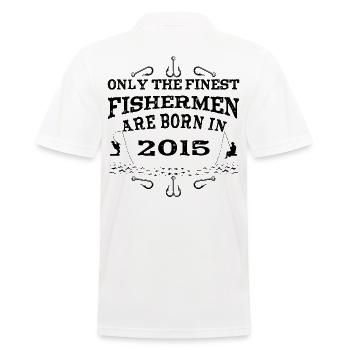 Angler Jahrgang 2015 Geburtstag geboren - Männer Poloshirt - Weiß - Hinten - Kai (181cm)
