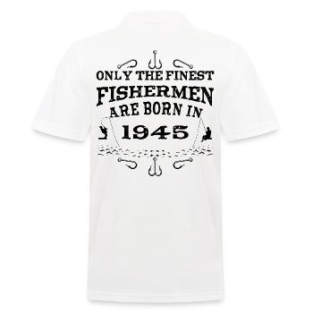 Angler born 1945 birthday - Men's Polo Shirt - white - Back - Kai (181cm)