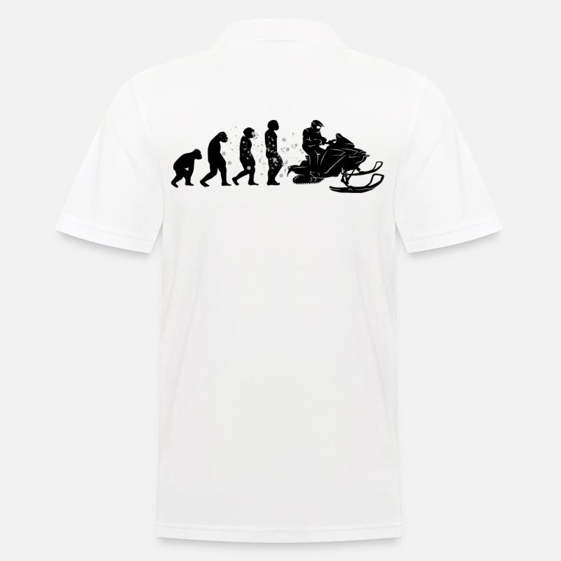 Snowmobile driver Snowmobile Evolution - Men's Polo Shirt - white