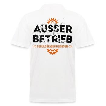 Handwerker AUSSER BETRIEB Arbeits-Kollegen Sprüche - Männer Poloshirt - Weiß - Hinten - Kai (181cm)