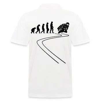 Motocycliste Moto Cyclomoteur Evolution Moto - Polo Homme - blanc - Dos - Kai (181cm)