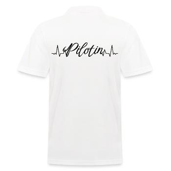 Flugzeug Herzschlag Pilotin - Männer Poloshirt - Weiß - Hinten - Kai (181cm)