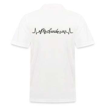 KFZ-Auto Herzschlag Mechanikerin - Männer Poloshirt - Weiß - Hinten - Kai (181cm)