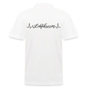 Eisenbahner Herzschlag Lokführerin - Männer Poloshirt - Weiß - Hinten - Kai (181cm)