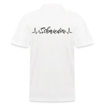 Schmied Herzschlag Handwerker Schmiedin - Männer Poloshirt - Weiß - Hinten - Kai (181cm)
