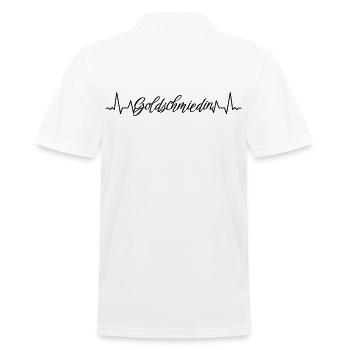 Juwelier Herzschlag Goldschmiedin - Männer Poloshirt - Weiß - Hinten - Kai (181cm)