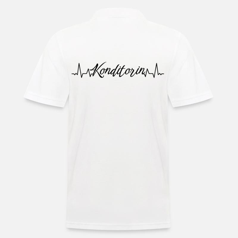 Bäcker Herzschlag Konditorin - Männer Poloshirt - Weiß