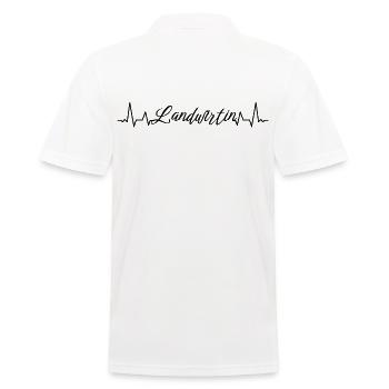 Bauern Herzschlag Landwirtin - Männer Poloshirt - Weiß - Hinten - Kai (181cm)