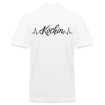 Koch Herzschlag Hobby Köchin - Männer Poloshirt - Weiß - Hinten - Kai (181cm)