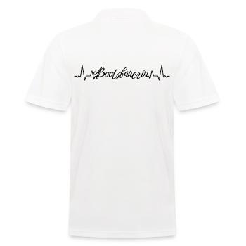 Schiffbauer Herzschlag Bootsbauerin - Männer Poloshirt - Weiß - Hinten - Kai (181cm)