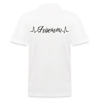 Haarstylist Herzschlag Friseurin - Männer Poloshirt - Weiß - Hinten - Kai (181cm)
