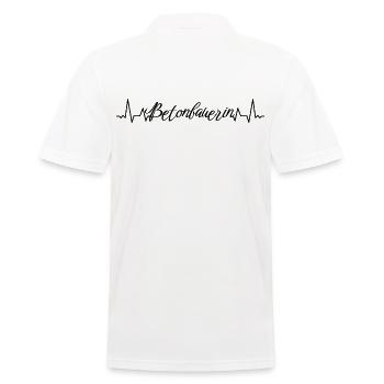 Betonmischer Herzschlag Betonbauerin - Männer Poloshirt - Weiß - Hinten - Kai (181cm)