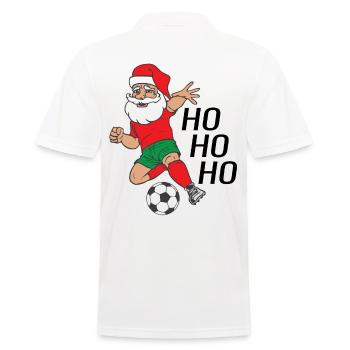 Santa Claus Santa Claus plays soccer Ho Ho Ho - Men's Polo Shirt - white - Back - Kai (181cm)