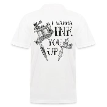 Tattoo artist tattoo needle tattoo saying Ink You Up - Men's Polo Shirt - white - Back - Kai (181cm)