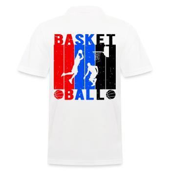 Basketball Spieler Jump Wurf - Männer Poloshirt - Weiß - Hinten - Kai (181cm)